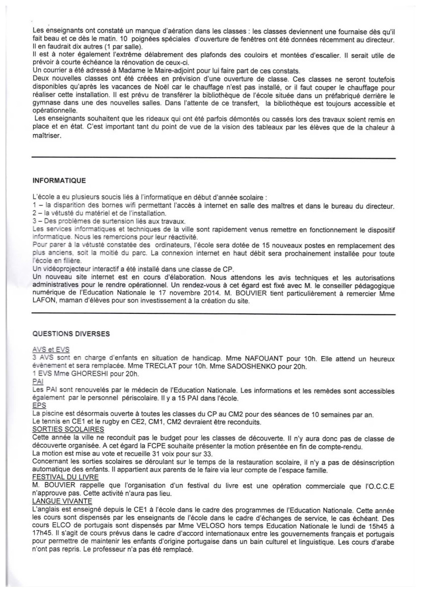 Compte rendu du conseil d'école Reveil Matin du 6 novembre 2014-3