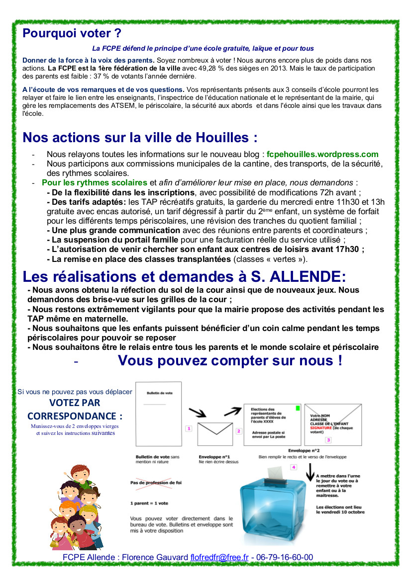 Profession de foi Ecole Allende 2014-2014-2