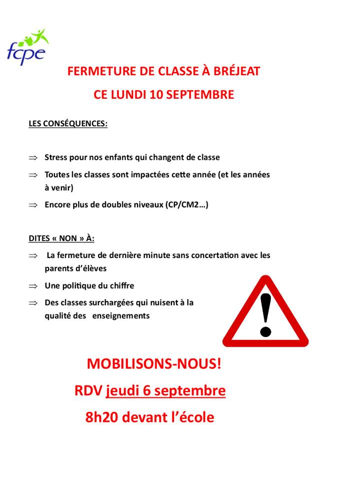 Tract Ecole Fermeture